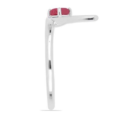 BUY GLASS FILLED RUBY SINGLE STONE RING IN 925 SILVER